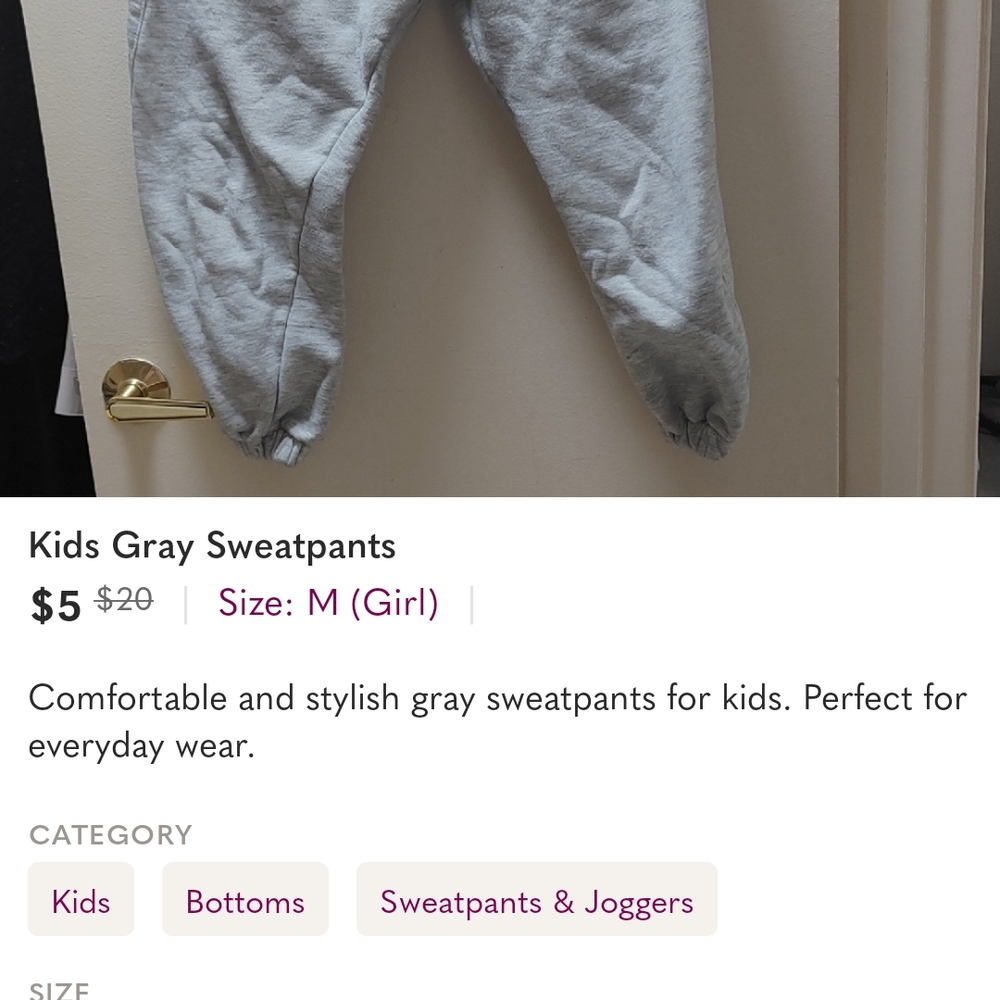 Kids Gray Sweatpants